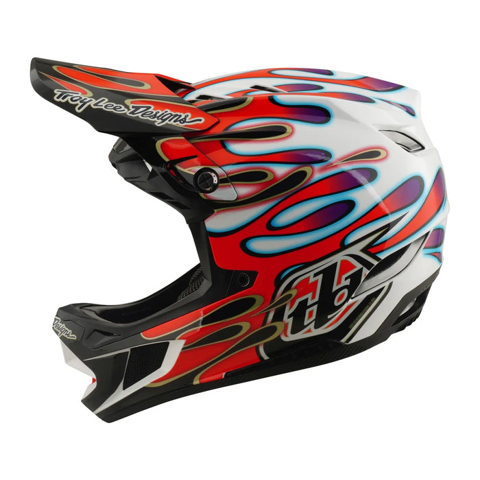 Casco TROY LEE DESIGNS D4 Composite Overspray bianco/rosso
