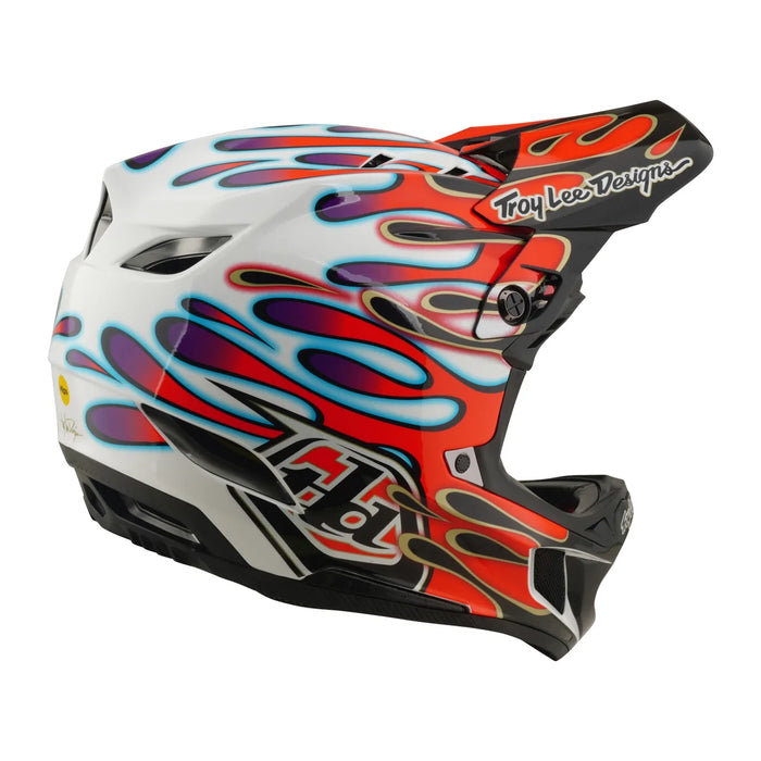 Casco TROY LEE DESIGNS D4 Composite Overspray bianco/rosso