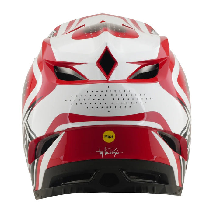 Casco TROY LEE DESIGNS D4 Polyacrylite Line Fire / White
