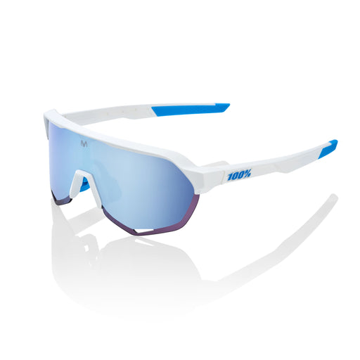 Occhiali 100% S2 SE Movistar Team White HiPER® Blue Multilayer Mirror Lens - Bike-store-Treviso