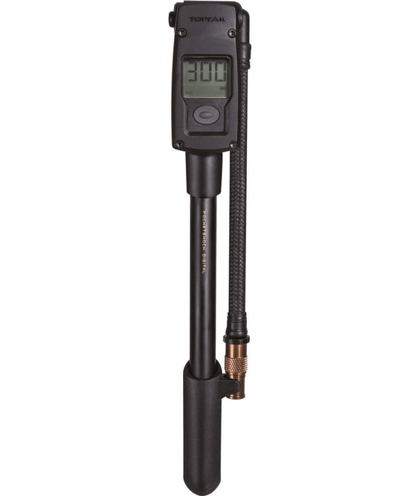 TOPEAK MINIPOMPA PER ammortizzatori pocketshock digital con valvola pressure-rite e manometro digitale 20.7 bar/300psi - Bike-store-Treviso