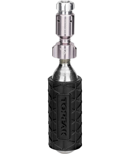 TOPEAK MINI ADATTATORE co2 micro airbooster + 1 cartuccia co2 16gr. e protezione in silicone co2 sleeve - Bike-store-Treviso