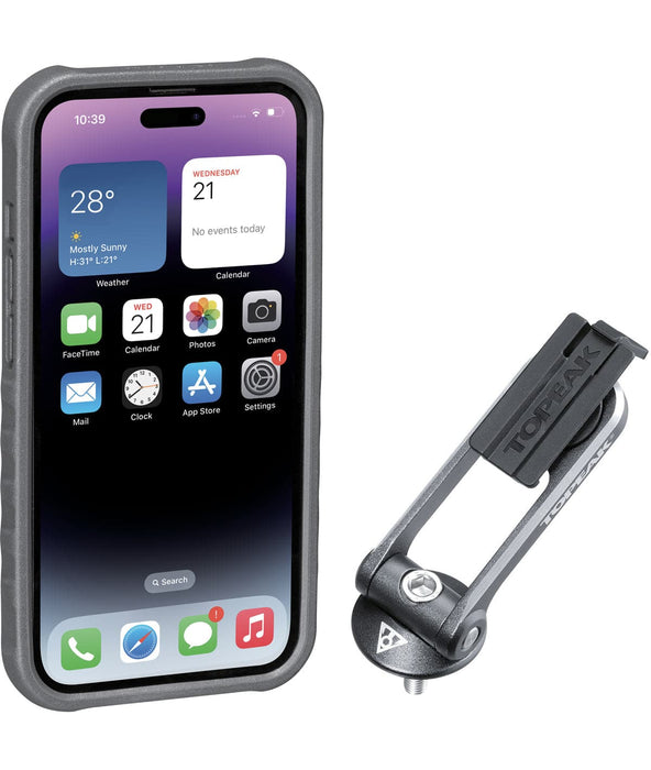 TOPEAK CUSTODIA RIDECASE per iphone 14 pro nera/grigia con supporto incluso - Bike-store-Treviso