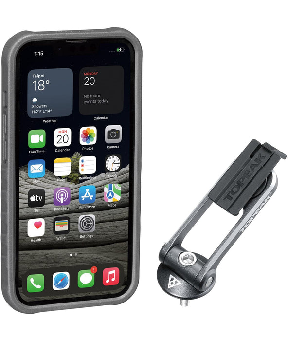 TOPEAK CUSTODIA RIDECASE per iphone 13 pro nera/grigia con supporto incluso - Bike-store-Treviso