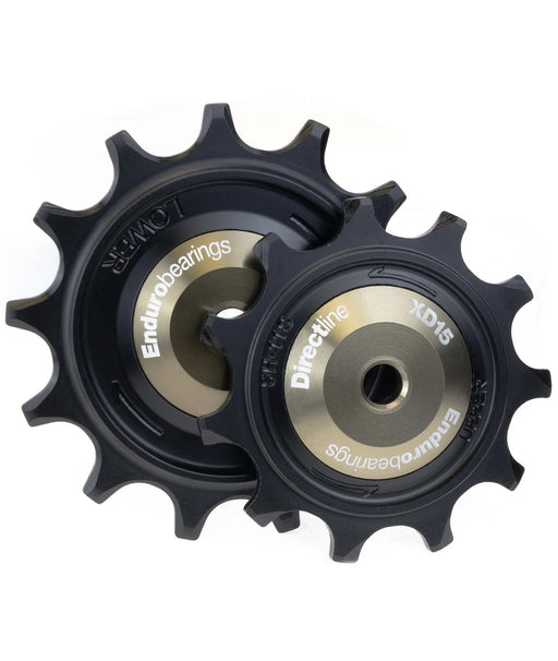 KIT 2 PULEGGE ENDURO BEARINGS BKCJ-0402 DELRIN XD-15 CERAMIC-HYBRID 12 DENTI PER SRAM ROAD & GRAVEL 12S (FORO SUPERIORE PER BULLONE DA 4MM / FORO INFERIORE PER BULLONE DA 5MM) - Bike-store-Treviso