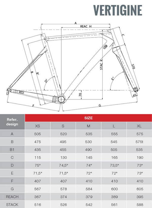 Telaio DEDACCIAI VERTIGINE DCR BOB Red - Bike-store-Treviso