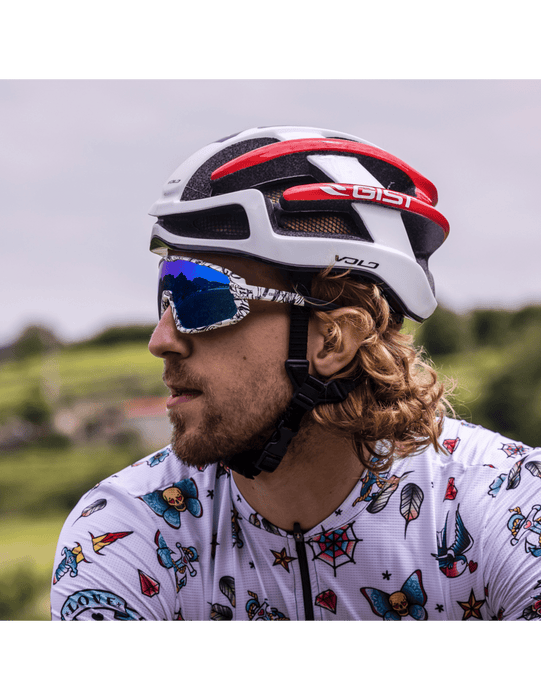 Casco GIST VOLO Bianco-rosso - Bike-store-Treviso
