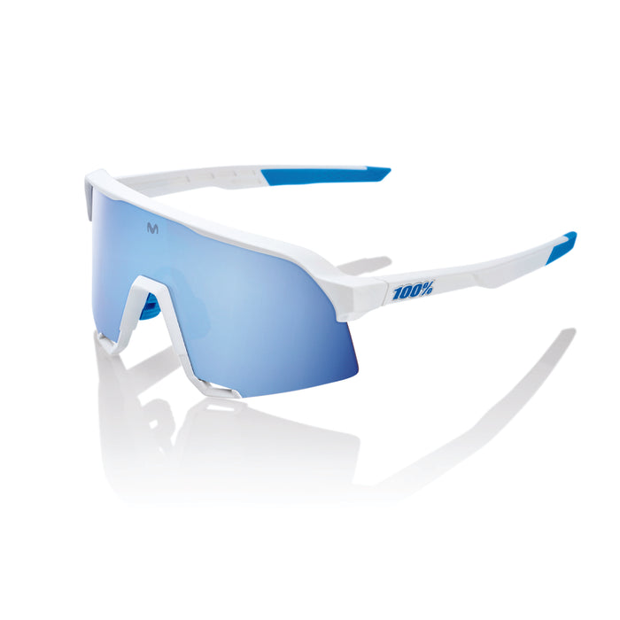Occhiali 100% S3 SE Movistar Team White HiPER® Blue Multilayer Mirror Lens