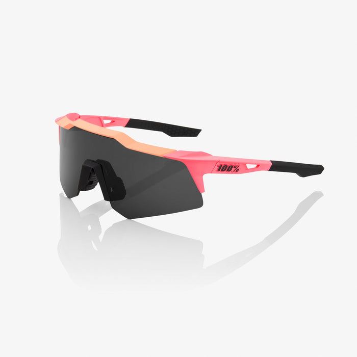 Occhiali 100% SPEEDCRAFT XS Matte Washed Out Neon Pink Smoke Lens + Clear Lens Included